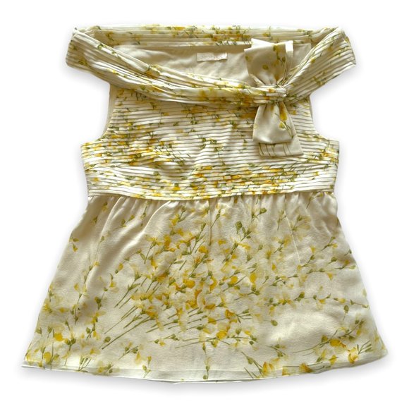 VALENTINO Yellow Floral Off-the-Shoulder Blouse Size Medium Excellent Condition - Picture 3 of 7